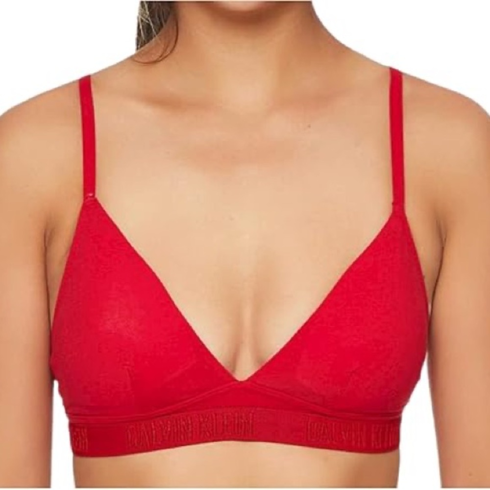 Calvin Klein Vibrant Red Triangle Bralette